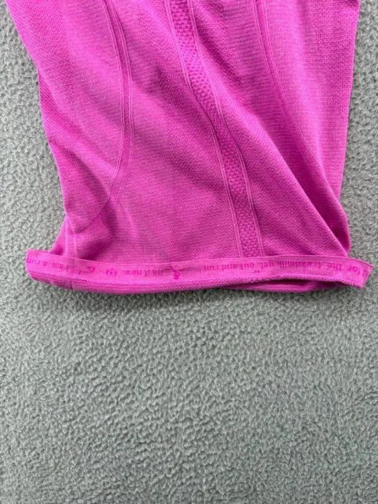Lululemon For The Run Short Sleeve Tee Size 6 | Rare Fuchsia Pink 2018 - Picture 6 of 9